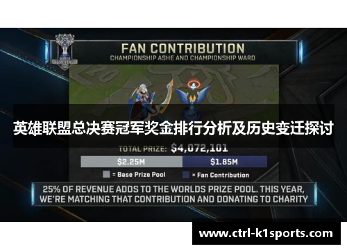 英雄联盟总决赛冠军奖金排行分析及历史变迁探讨